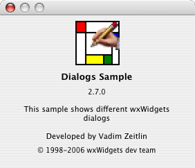 About dialog on Mac