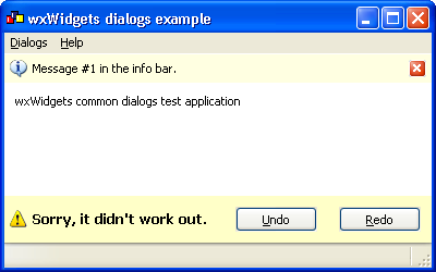 wxInfoBar on MSW