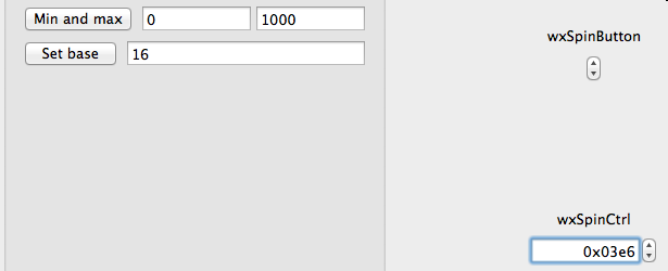 Hexadecimal wxSpinCtrl