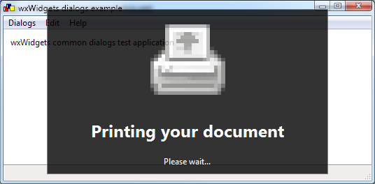 Busy Printing Dialog